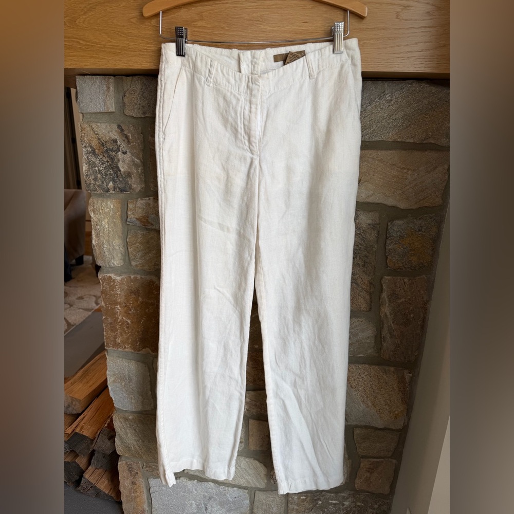 Hennes Women's 100% Linen Dress Pants Size  6  off white - Picture 6 of 7